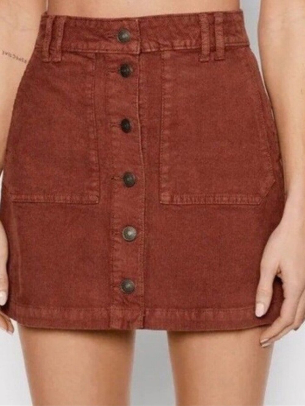 American Eagle Corduroy A Line Button Up Skirt NWOT Size Large